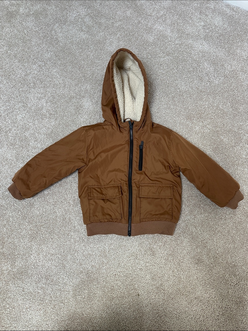 Old Navy Brown Hooded Puffer Jacket for Kids